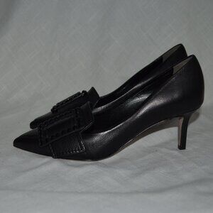 Sz 6.5 Kennel Schmenger Black Leather Buckle Detail Pumps Heels
